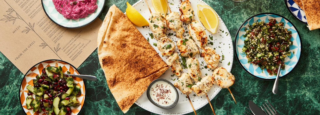 Tahini Monkfish Skewers