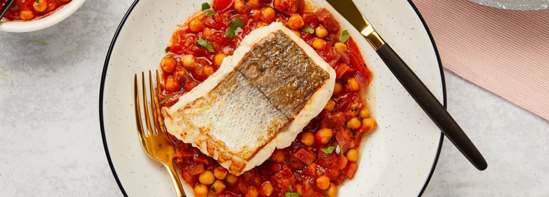 Roast Hake, Chorizo & Chickpea Stew